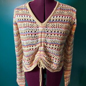 Jolie & Joy Colorful V-Neck Knit Sweater